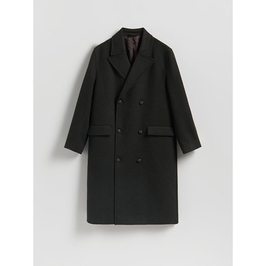 Reserved - Płaszcz z domieszką wełny - ciemnozielony ze sklepu Reserved w kategorii Płaszcze męskie - zdjęcie 186678402