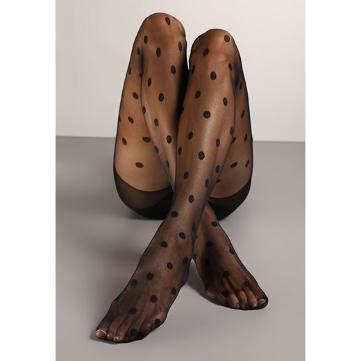 Czarne Rajstopy Półmatowe Ozdobione Kropkami 20 DEN Poliri ze sklepu renee.pl w kategorii Rajstopy - zdjęcie 186678761