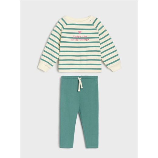 Sinsay - Komplet: bluza i legginsy - kremowy - id: 072FT-01X - marki Sinsay - 186679474 Sinsay - Komplet: bluza i legginsy - kremowy ze sklepu Sinsay w kategorii Komplety niemowlęce - zdjęcie 186679474