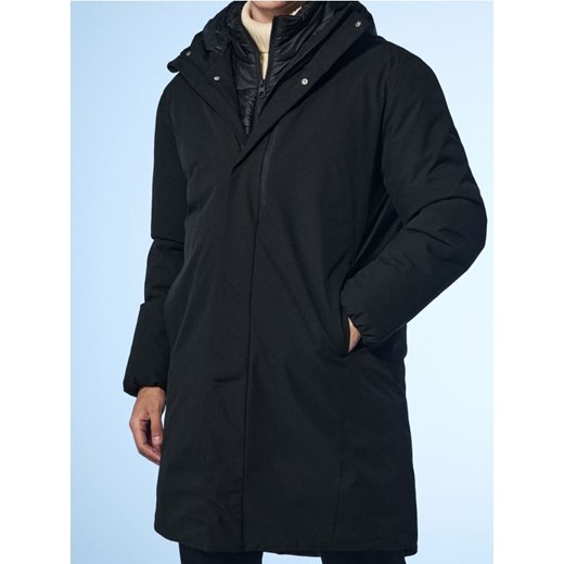 Sinsay - Płaszcz z kapturem - czarny ze sklepu Sinsay w kategorii Płaszcze męskie - zdjęcie 186679502