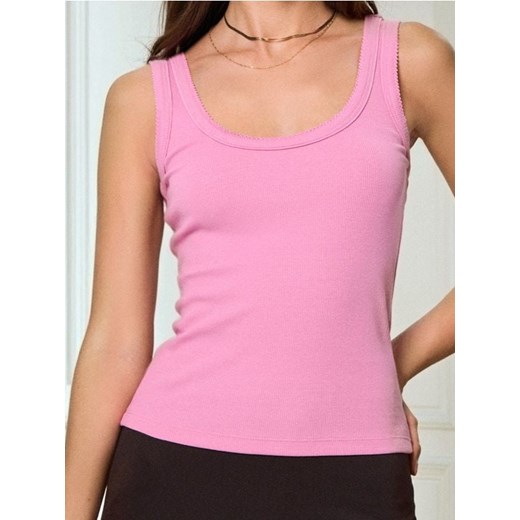 Sinsay - Bawełniany top - różowy ze sklepu Sinsay w kategorii Bluzki damskie - zdjęcie 186679551