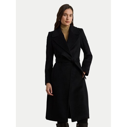 LAUREN RALPH LAUREN Płaszcz wełniany 297962169001 Czarny Regular Fit ze sklepu MODIVO w kategorii Płaszcze damskie - zdjęcie 186680084