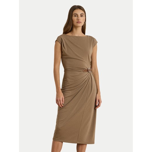 LAUREN RALPH LAUREN Sukienka codzienna 200980221001 Brązowy Slim Fit ze sklepu MODIVO w kategorii Sukienki - zdjęcie 186680100