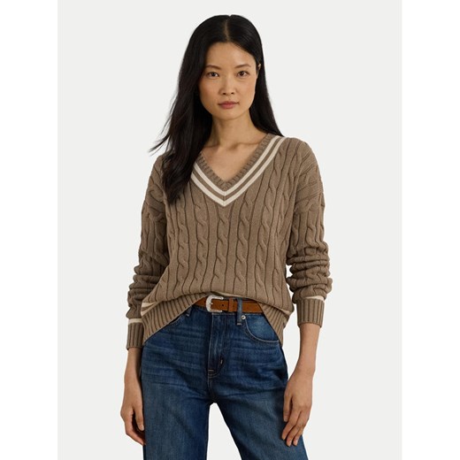 LAUREN RALPH LAUREN Sweter 200979662002 Brązowy Relaxed Fit ze sklepu MODIVO w kategorii Swetry damskie - zdjęcie 186680114