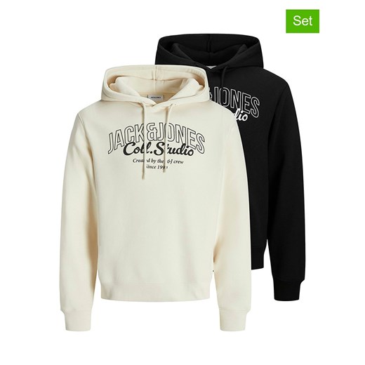 Jack &amp; Jones Bluzy (2 szt.) w kolorze kremowo-czarnym ze sklepu Limango Polska w kategorii Bluzy męskie - zdjęcie 186682723
