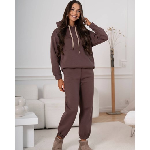 Bawełniany gruby dres damski czekoladowy (82143) Goodlookin.pl S/M goodlookin.pl