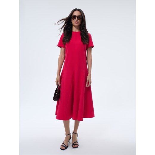 Mohito - Sukienka midi z krótkim rękawem - fuksjowy ze sklepu Mohito w kategorii Sukienki - zdjęcie 186683893