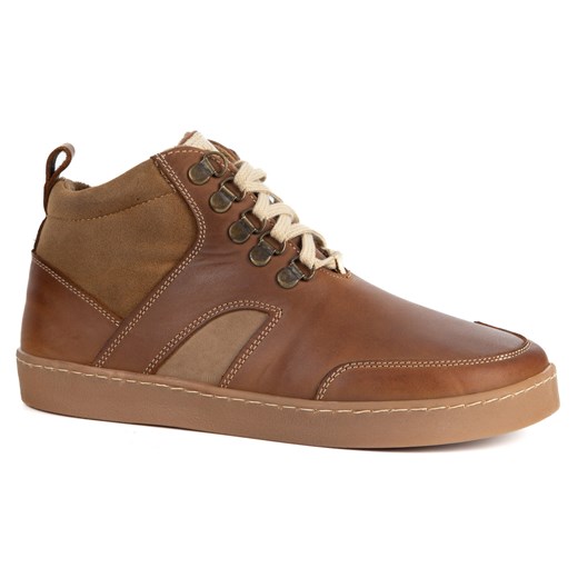 Barefoot zimowe buty skórzane unisex Explorer brązowe ze sklepu butyolivier w kategorii Botki - zdjęcie 186684340