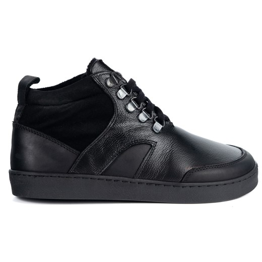 Barefoot zimowe buty skórzane unisex Explorer czarne ze sklepu butyolivier w kategorii Botki - zdjęcie 186684362