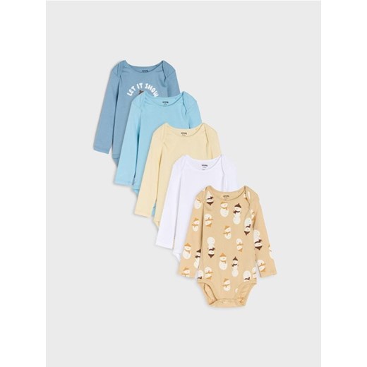 Sinsay - Body z motywem świątecznym 5 pack - beżowy - id: 796EM-80X - marki Sinsay - 186684781 Sinsay - Body z motywem świątecznym 5 pack - beżowy ze sklepu Sinsay w kategorii Body niemowlęce - zdjęcie 186684781