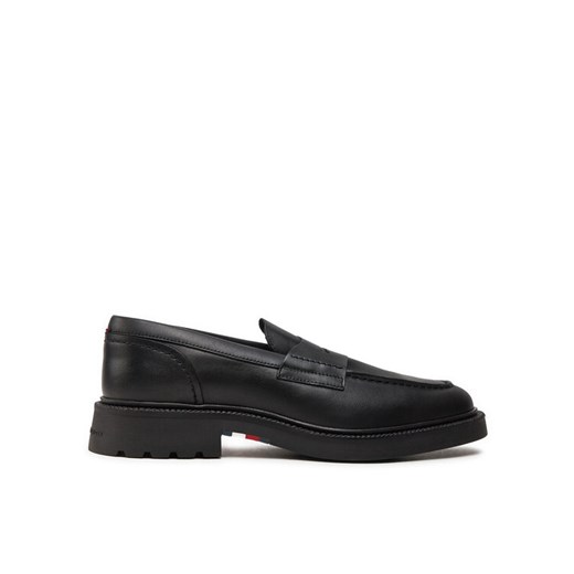 Loafersy Tommy Hilfiger Comfort Lwt Lth Loafer FM0FM05089 Czarny ze sklepu eobuwie.pl w kategorii Półbuty męskie - zdjęcie 186684972