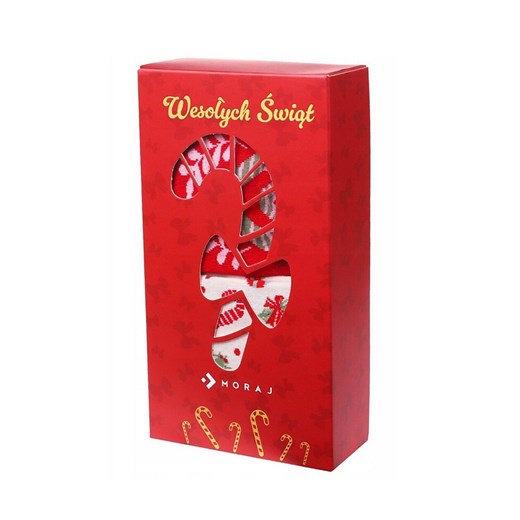 Moraj długie skarpety damskie świąteczne CSLS250-032, Kolor czerwono-biały, Rozmiar 39-44, Moraj ze sklepu Primodo w kategorii Skarpetki damskie - zdjęcie 186685990