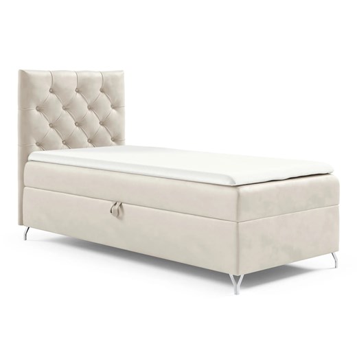 Kremowe pojedyncze łóżko kontynentalne 3 rozmiary F2-N97 ze sklepu Edinos.pl w kategorii Łóżka i materace - zdjęcie 186687033