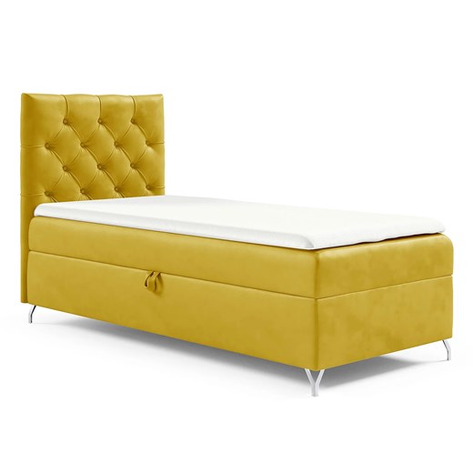 Żółte pojedyncze łóżko kontynentalne 3 rozmiary N9-W54 ze sklepu Edinos.pl w kategorii Łóżka i materace - zdjęcie 186687051