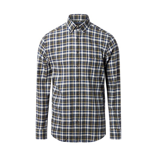 Fynch-Hatton Męska koszula flanelowa Mężczyźni Regular Fit Bawełna indygo w kratkę ze sklepu vangraaf w kategorii Koszule męskie - zdjęcie 186693953