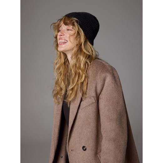 Reserved - Kaszmirowa czapka - ciemnoszary ze sklepu Reserved w kategorii Czapki zimowe damskie - zdjęcie 186694044