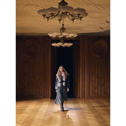 Mohito - Szyfonowa sukienka maxi we wzory - zielony Mohito 40 Mohito