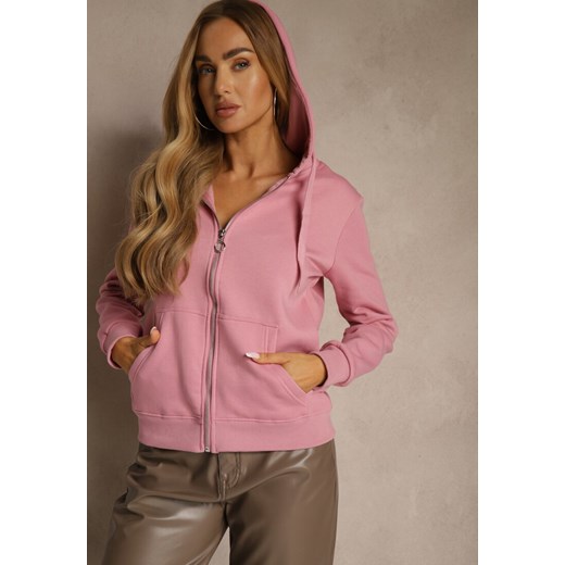 Ciemnoróżowa Bluza z Kapturem Zapinana na Suwak Bastian ze sklepu renee.pl w kategorii Bluzy damskie - zdjęcie 186694594