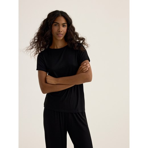 Reserved - Piżama z wiskozy - czarny ze sklepu Reserved w kategorii Piżamy damskie - zdjęcie 186694691
