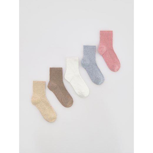 Reserved - Skarpetki z bawełną 5 pack - złamana biel - id: 037FB-01X - marki Reserved - 186694713 Reserved - Skarpetki z bawełną 5 pack - złamana biel ze sklepu Reserved w kategorii Skarpetki damskie - zdjęcie 186694713
