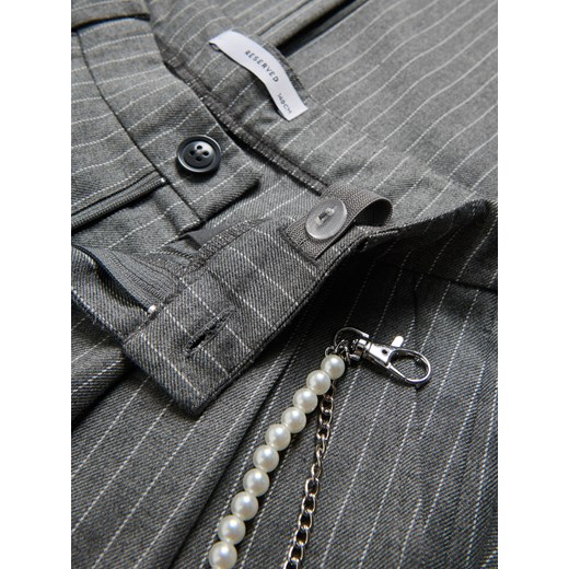 Reserved - Spodnie wide leg w paski - ciemnoszary Reserved 128 (7-8 lat) Reserved