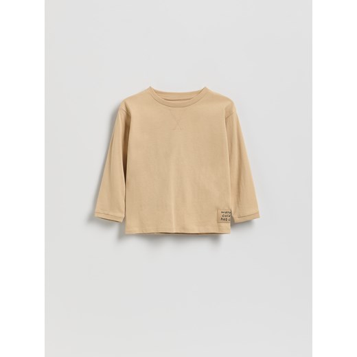 Reserved - Bawełniany longsleeve 2 pack - beżowy Reserved 80 (9-12 m.) Reserved