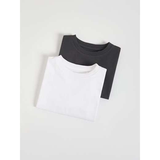 Reserved - Bawełniany longsleeve 2 pack - biały ze sklepu Reserved w kategorii T-shirty chłopięce - zdjęcie 186695084