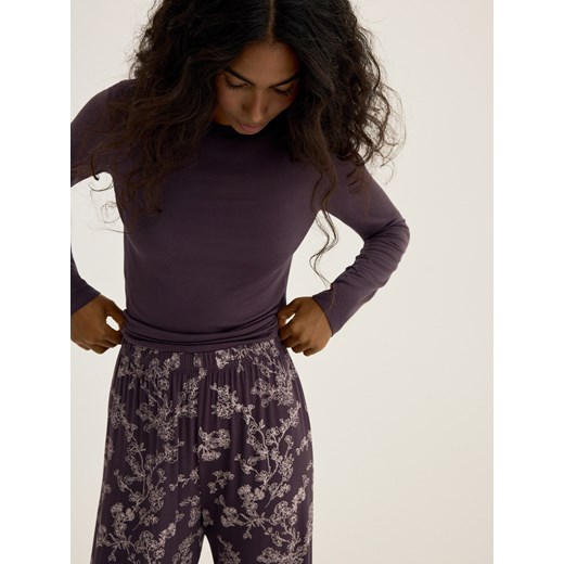 Reserved - Piżama z wiskozy - ciemnofioletowy - id: 932EX-49X - marki Reserved - 186695322 Reserved - Piżama z wiskozy - ciemnofioletowy ze sklepu Reserved w kategorii Piżamy damskie - zdjęcie 186695322