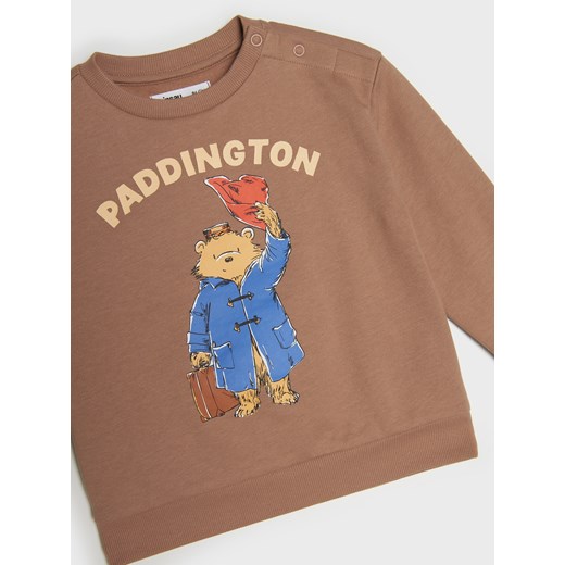 Sinsay - Bluza crewneck z nadrukiem Paddington - brązowy Sinsay 80 (9-12 m) Sinsay