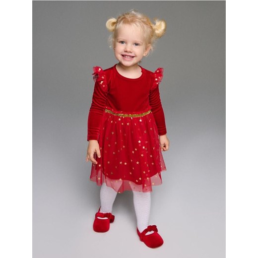 Sinsay - Elegancka sukienka babydoll - czerwony ze sklepu Sinsay w kategorii Sukienki niemowlęce - zdjęcie 186696140