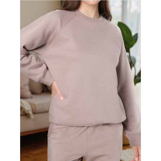 Sinsay - Bluza crewneck - beżowy Sinsay S Sinsay