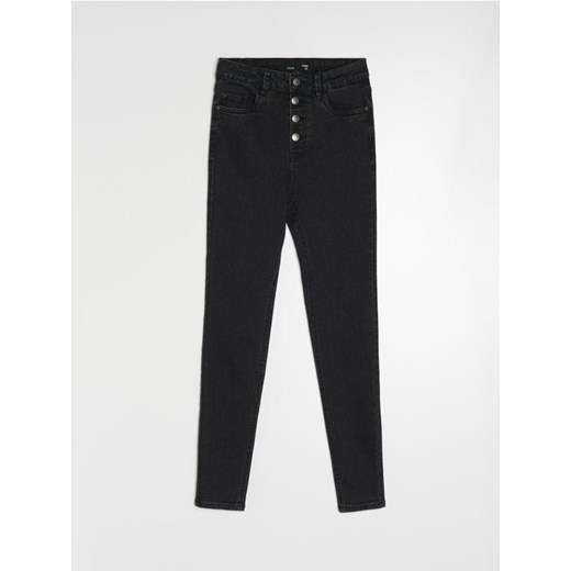 Sinsay - Jeansy skinny high waist - czarny ze sklepu Sinsay w kategorii Jeansy damskie - zdjęcie 186696210