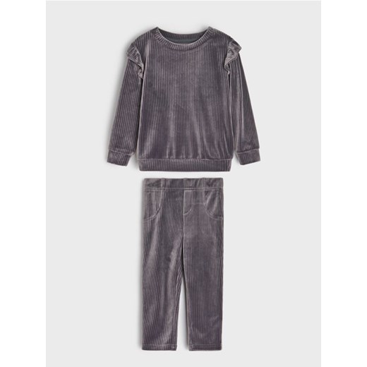 Sinsay - Prążkowny komplet dzianinowy - szary ze sklepu Sinsay w kategorii Komplety niemowlęce - zdjęcie 186696214