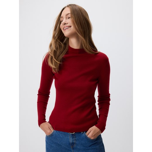 Reserved - Sweter z dodatkiem wełny - bordowy ze sklepu Reserved w kategorii Swetry damskie - zdjęcie 186696544