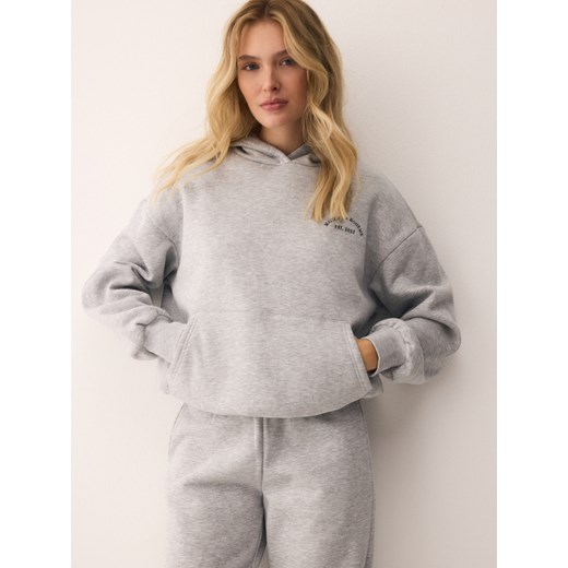 Reserved - Bluza oversize z kapturem - jasnoszary ze sklepu Reserved w kategorii Bluzy damskie - zdjęcie 186698480