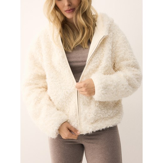 Reserved - Bluza z imitacji baranka - złamana biel - id: 756GA-01X - marki Reserved - 186698533 Reserved - Bluza z imitacji baranka - złamana biel ze sklepu Reserved w kategorii Bluzy damskie - zdjęcie 186698533