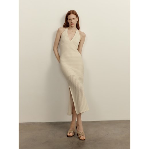 Reserved - Sukienka w ażurowy wzór - złamana biel ze sklepu Reserved w kategorii Sukienki - zdjęcie 186698903