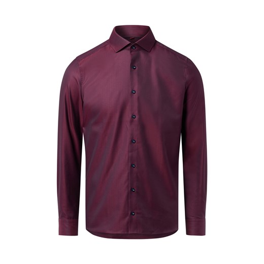 Finshley & Harding Koszula męska - non-iron Mężczyźni Slim Fit Bawełna bakłażanowy jednolity ze sklepu vangraaf w kategorii Koszule męskie - zdjęcie 186698961