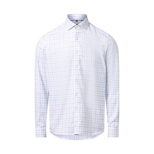 Finshley & Harding Koszula męska - non-iron Mężczyźni Slim Fit Bawełna biały w kratkę ze sklepu vangraaf w kategorii Koszule męskie - zdjęcie 186698962