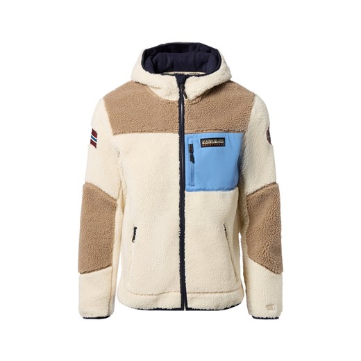 Napapijri Męska kurtka polarowa - Yupik Mężczyźni Sztuczne włókno écru wzorzysty ze sklepu vangraaf w kategorii Kurtki męskie - zdjęcie 186698974