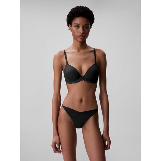 Calvin Klein Damski biustonosz push-up - usztywniany - Demi Kobiety Sztuczne włókno czarny jednolity ze sklepu vangraaf w kategorii Biustonosze - zdjęcie 186698980