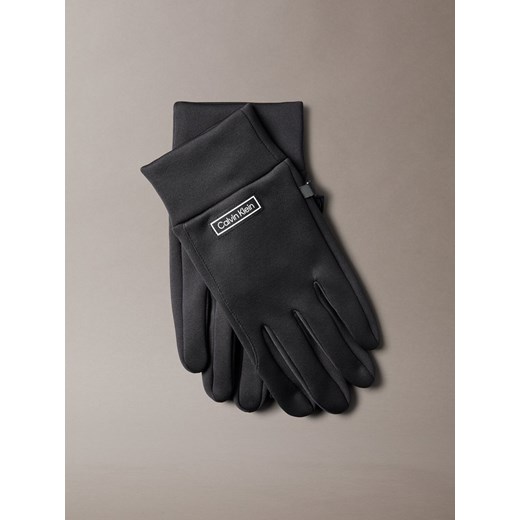 Calvin Klein Rękawice Mężczyźni Sztuczne włókno czarny jednolity ze sklepu vangraaf w kategorii Rękawiczki męskie - zdjęcie 186698981