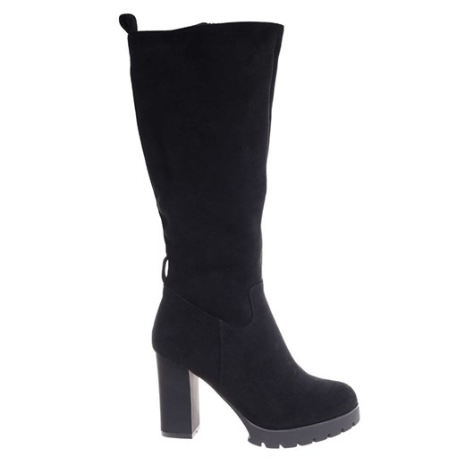 Czarne kozaki do kolan na obcasie /G6-118346 T482/ 40 Pantofelek24.pl