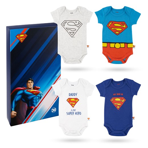 Body Niemowlęce Superman 4-pak ze sklepu Sklep SOXO w kategorii Body niemowlęce - zdjęcie 186700844