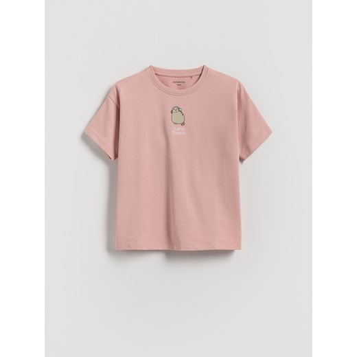 Reserved - T-shirt Pusheen - różowy ze sklepu Reserved w kategorii Bluzki dziewczęce - zdjęcie 186701474