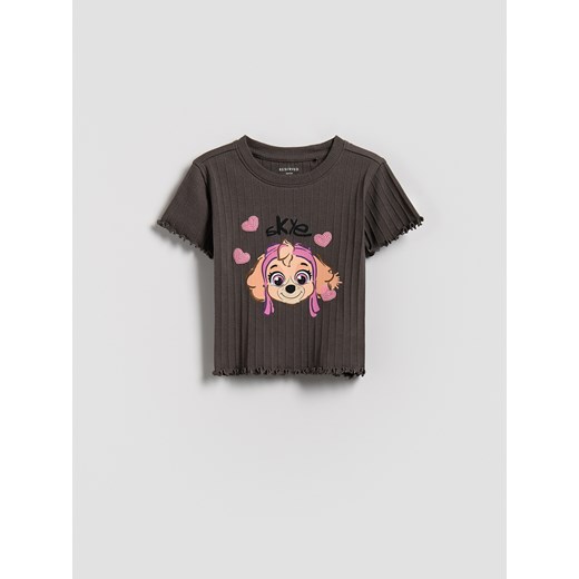 Reserved - Bawełniany t-shirt Psi Patrol - ciemnoszary ze sklepu Reserved w kategorii Bluzki dziewczęce - zdjęcie 186701510
