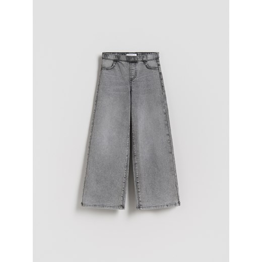 Reserved - Elastyczne jeansy wide leg - szary ze sklepu Reserved w kategorii Spodnie dziewczęce - zdjęcie 186701683
