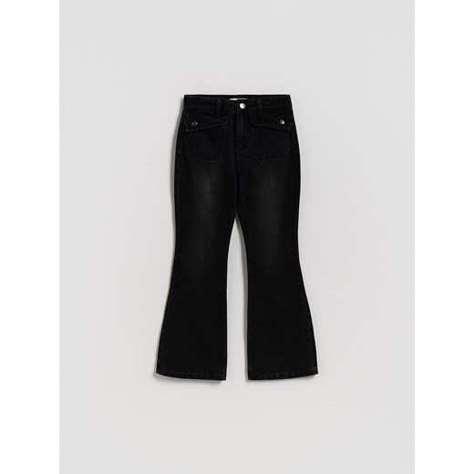 Reserved - Jeansy flare - czarny ze sklepu Reserved w kategorii Spodnie dziewczęce - zdjęcie 186701753