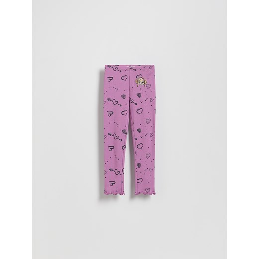 Reserved - Prążkowane legginsy Psi Patrol - fioletowy ze sklepu Reserved w kategorii Spodnie dziewczęce - zdjęcie 186701802