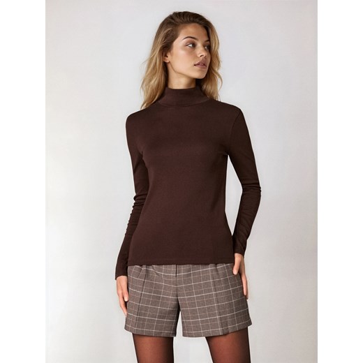Sinsay - Bluzka z długim rękawem - brązowy Sinsay M Sinsay